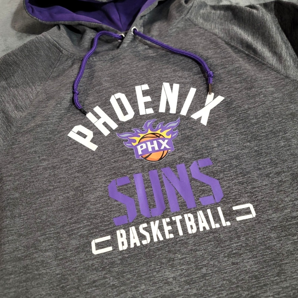 Fanatics Phoenix Suns Hoodie Men Large Gray Purple NBA Hooded Sweatshirt